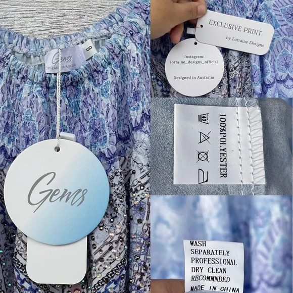 GEMS BY LORRAINE MAXI EMBELLISHED DRESS SIZE 8 - Picture 17 of 17